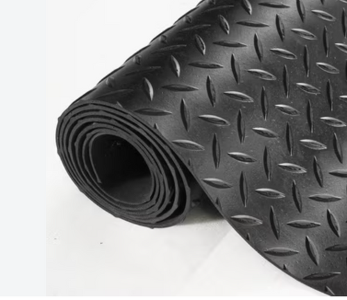 Rubber Mat black Diamond , Full Length Rolls, Size 3.10'x 10'
