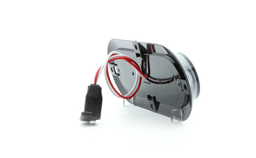 Smoke lens clear 6-LED back-up light, surface flange mount, hard wired (red=back-up, white=ground), 9.5-in. leads with two-pin PL-3 plug, 12V