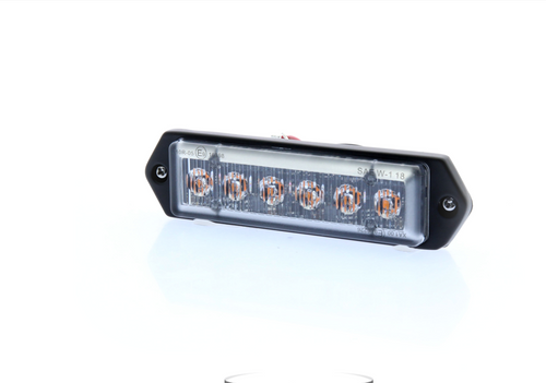 Clear Lens Yellow LED Warning Light, Surface Mount, 10-30V