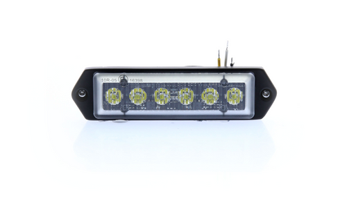 Clear Lens White LED Warning Light, Surface Mount, 10-30V