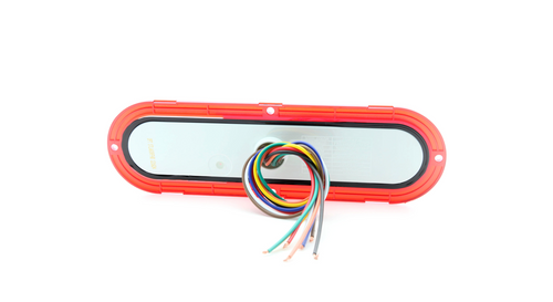 Fusion LED stop/turn/tail/back-up light with built-in Yellow and White Directional Warning Light, Red and Clear Lens, red/yellow/white LEDs, Surface Flange Mount,
