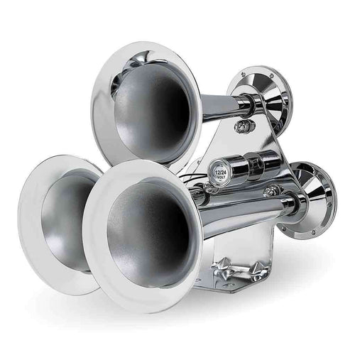 Trux 3 Bell Air Powered Train Horn – 130-135 Decibels | Chrome Plated Zinc Alloy