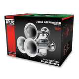 3 Bell Air Powered Train Horn – 130-135 Decibels | Chrome Plated Zinc Alloy