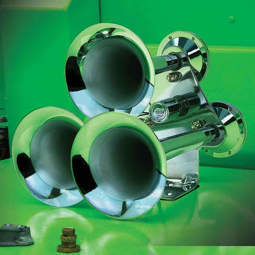 Trux 3 Bell Air Powered Train Horn – 130-135 Decibels | Chrome Plated Zinc Alloy