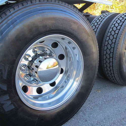 Trux Complete Axle Cover Kit with Removable Hubcaps & 33mm Push On Nut Covers – Dome Hubcaps | Chrome ABS Plastic