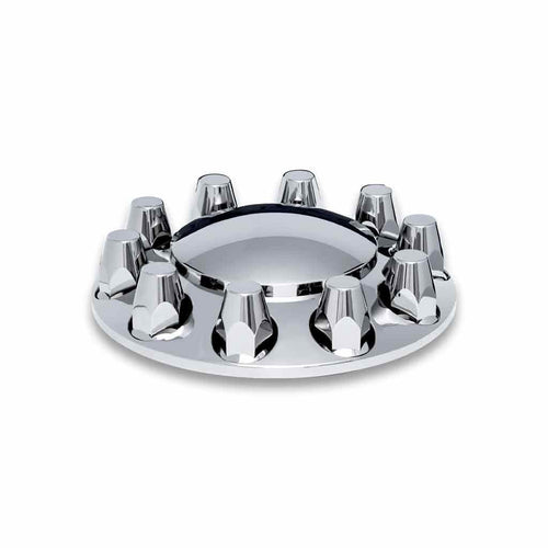 Front Axle Cover Kit with Removable Hubcap & 33mm Push On Nut Covers – Pointed Hubcap & Nut Covers | Chrome ABS Plastic