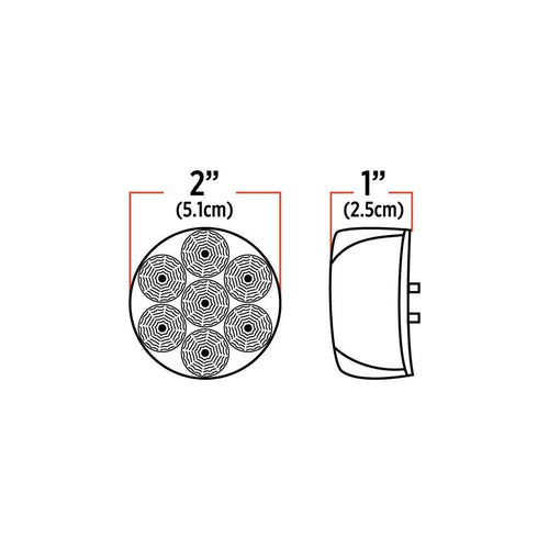 Trux 2.5″ Amber Marker To Red Auxiliary Round LED Light – 7 Diodes