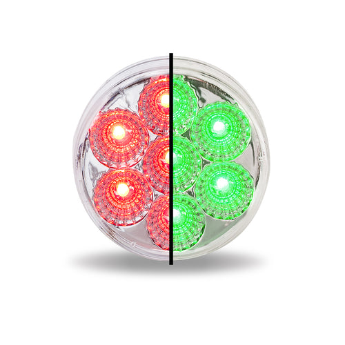 Trux 2.5" Round Red Marker to Green Auxiliary LED Light (7 Diodes)