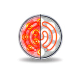 Trux 4″ Heated Lens Red Stop, Turn & Tail To White Back Up Round LED Light – 12 Diodes