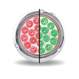 Trux 4″ Red Stop, Turn & Tail To Green Auxiliary Round Flange Mount LED Light – 19 Diodes