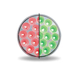 Trux 4″ Red Stop, Turn & Tail To Green Auxiliary Round LED Light – 19 Diodes
