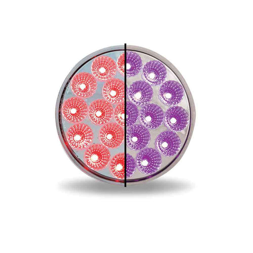 Trux 4″ Red Stop, Turn & Tail To Purple Auxiliary Round LED Light – 19 Diodes