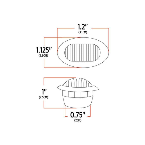 Trux 3/4″ Red Marker Oval LED Light – 2 Diodes