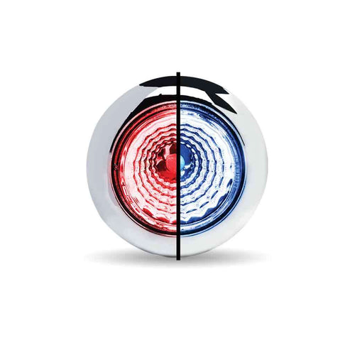 Trux 3/4" Round Twist On Red Marker to Blue Auxiliary LED Light with Reflector (1 Diode