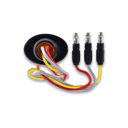 3/4″ Amber Marker to White Auxiliary Oval LED Light – 2 Diodes