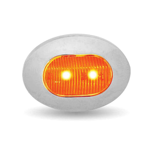 3/4″ Amber Marker to White Auxiliary Oval LED Light – 2 Diodes