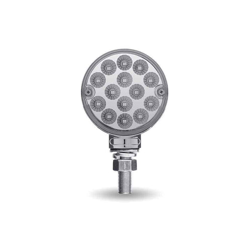 Trux Amber/Red Turn & Marker to Purple Auxiliary 3″ Mini Double Face Round Light with Reflector LEDs – 28 Diodes