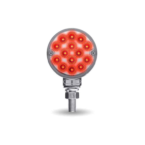 Trux Amber/Red Turn & Marker to Purple Auxiliary 3″ Mini Double Face Round Light with Reflector LEDs – 28 Diodes