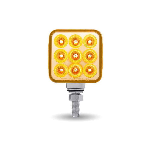Trux Amber/Red Stop, Turn & Tail to Green Auxiliary 3″ Mini Double Face Square Light with Reflector LEDs – 30 Diodes