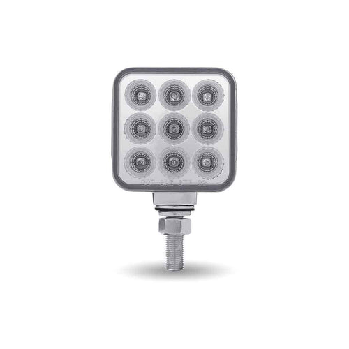 Trux Amber/Red Stop, Turn & Tail to Green Auxiliary 3″ Mini Double Face Square Light with Reflector LEDs – 30 Diodes