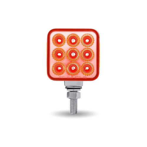 Trux Amber/Red Stop, Turn & Tail to Green Auxiliary 3″ Mini Double Face Square Light with Reflector LEDs – 30 Diodes