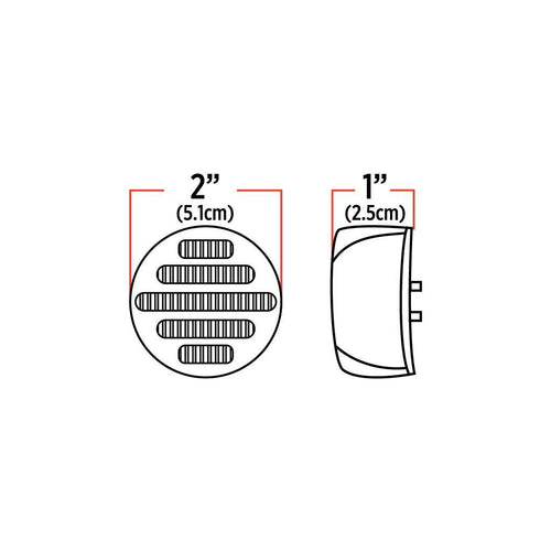 Trux 2″ Red Marker Flatline Round LED Light – 9 Diodes