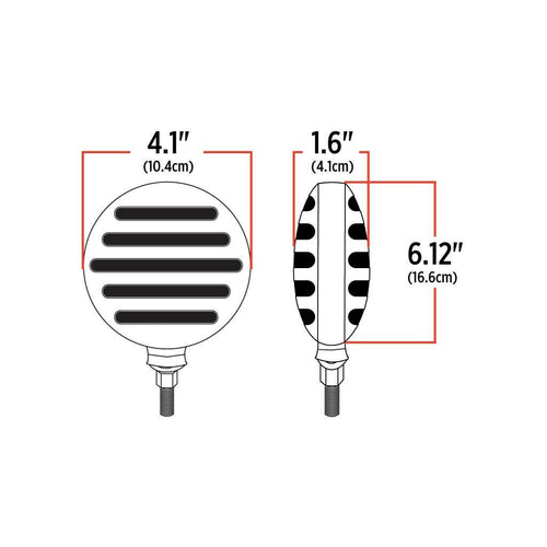 Clear Amber/Red Turn & Marker Double Face Round Flatline LED Light – 72 Diodes