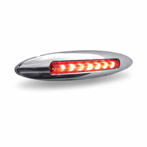 Trux 6″ Clear Lens / Red LEDs Marker Slim Flatline LED Light – 9 Diodes