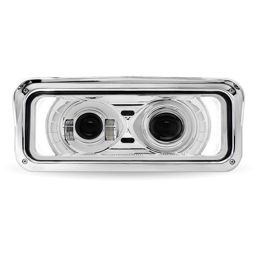 Trux Universal LED Projector Headlight Assembly With Glow Position & Marker LED Accents – Chrome (Passenger Side)