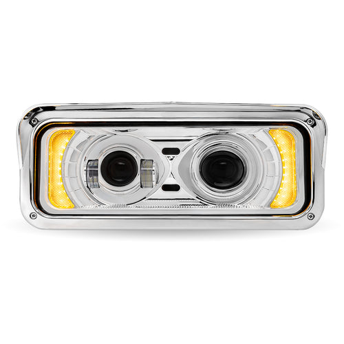 Trux Universal LED Projector Headlight Assembly With Glow Position & Marker LED Accents – Chrome (Passenger Side)