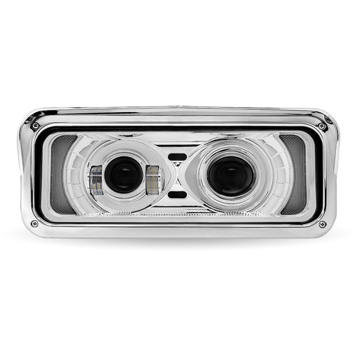 Trux Universal LED Projector Headlight Assembly With Glow Position & Marker LED Accents – Chrome (Passenger Side)