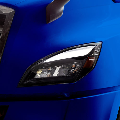 Trux FTL. Cascadia 2018-2025 LED Projector Headlight Assembly with LED Glow Position, Turn & Marker Accent – Black (Driver Side)