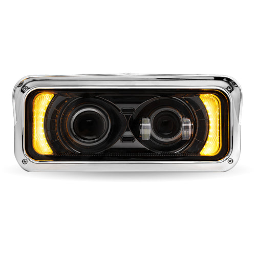 Trux Universal LED Projector Headlight Assembly With Glow Position & Marker LED Accents – Black (Driver Side)