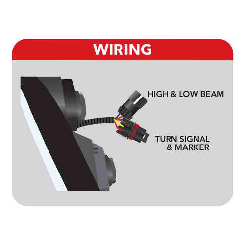 Trux Halogen Headlight Assembly With Dual Function LED Light Bar fits Freightliner Century