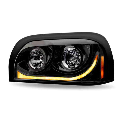 Trux Halogen Headlight Assembly With Dual Function LED Light Bar fits Freightliner Century