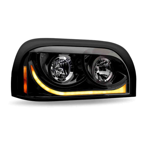 Trux Halogen Headlight Assembly With Dual Function LED Light Bar fits Freightliner Century