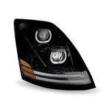 Trux Volvo VN/VNL LED Projector Headlight Assembly with LED Glow Position, Turn & Marker Accents – Black (Passenger Side) 2003-2017
