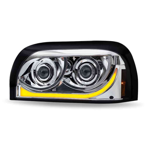 Trux Freightliner Century LED Projector Headlight Assembly with LED Glow Position, Turn & Marker Accent – Chrome (Driver Side)