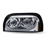 Trux Freightliner Century LED Projector Headlight Assembly with LED Glow Position, Turn & Marker Accent – Chrome (Driver Side)