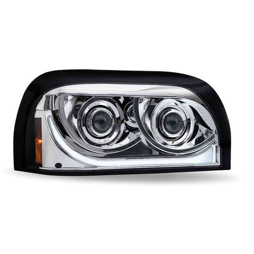 Trux Freightliner Century LED Projector Headlight Assembly with LED Glow Position, Turn & Marker Accent – Chrome (Passenger Side)