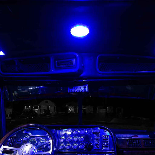 LED Interior Projector Dome 7-Color Cab Light for Peterbilt 379, 378, 377, 375 & 357 Models Black