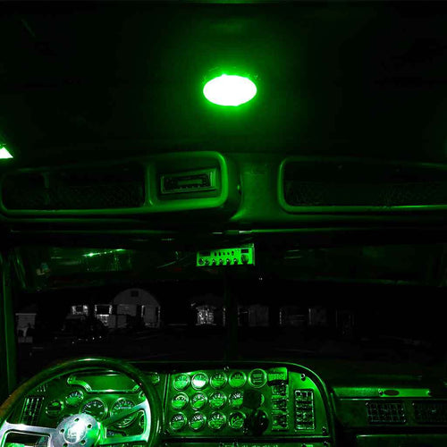 LED Interior Projector Dome 7-Color Cab Light for Peterbilt 379, 378, 377, 375 & 357 Models Black