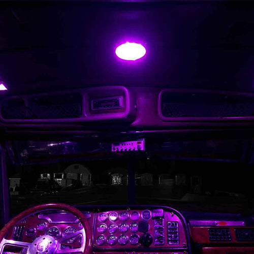 LED Interior Projector Dome 7-Color Cab Light for Peterbilt 379, 378, 377, 375 & 357 Models Black