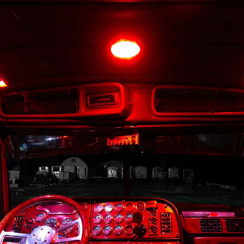 LED Interior Projector Dome 7-Color Cab Light for Peterbilt 379, 378, 377, 375 & 357 Models Black