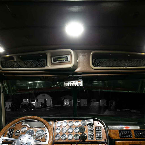LED Interior Projector Dome 7-Color Cab Light for Peterbilt 379, 378, 377, 375 & 357 Models Black