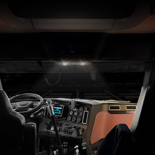 Trux LED Interior Projector Dome & Map 7-Color Cab Light for Freightliner 2018-2026  Black