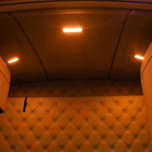 LED Interior Projector Dome 7-Color Cab & Sleeper Light for Kenworth T680, T880 Peterbilt 579, Chrome