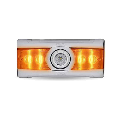 Trux LED Interior Projector Dome & Map 7-Color Cab Light for Peterbilt 379 & 378 Models, Chrome