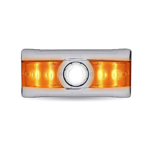 Trux LED Interior Projector Dome & Map 7-Color Cab Light for Peterbilt 379 & 378 Models, Chrome