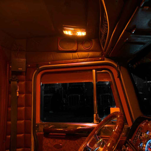 Trux LED Interior Projector Dome & Map 7-Color Cab Light for Peterbilt 379 & 378 Models, Chrome